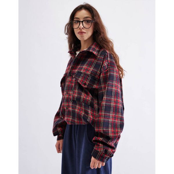 Рубашка с шерстью клетка красная - фото 7