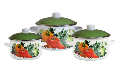 Набор эмаль 3пр.№408 конич. "Европейская кухня" 2/4/5,5л СЭ