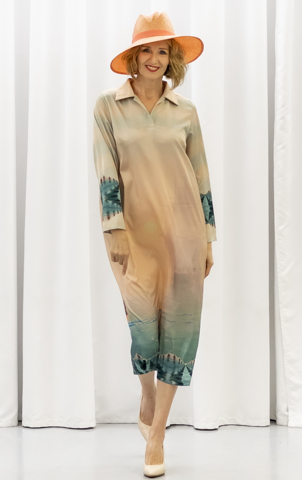 Платье-рубашка по мотивам картины Айвазовского "Штиль"