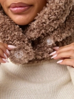 Капор зимний вязаный капюшон на флисе