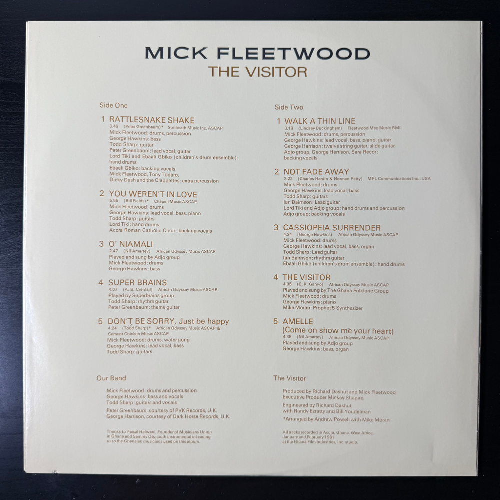 Виниловая пластинка Mick Fleetwood ‎– The Visitor LP