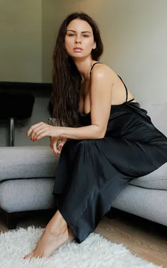 7146 платье-комбинация миди черное