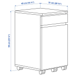 Комод на колёсиках - IKEA MALM/МАЛЬМ ИКЕА, 59х51х42 см, белый