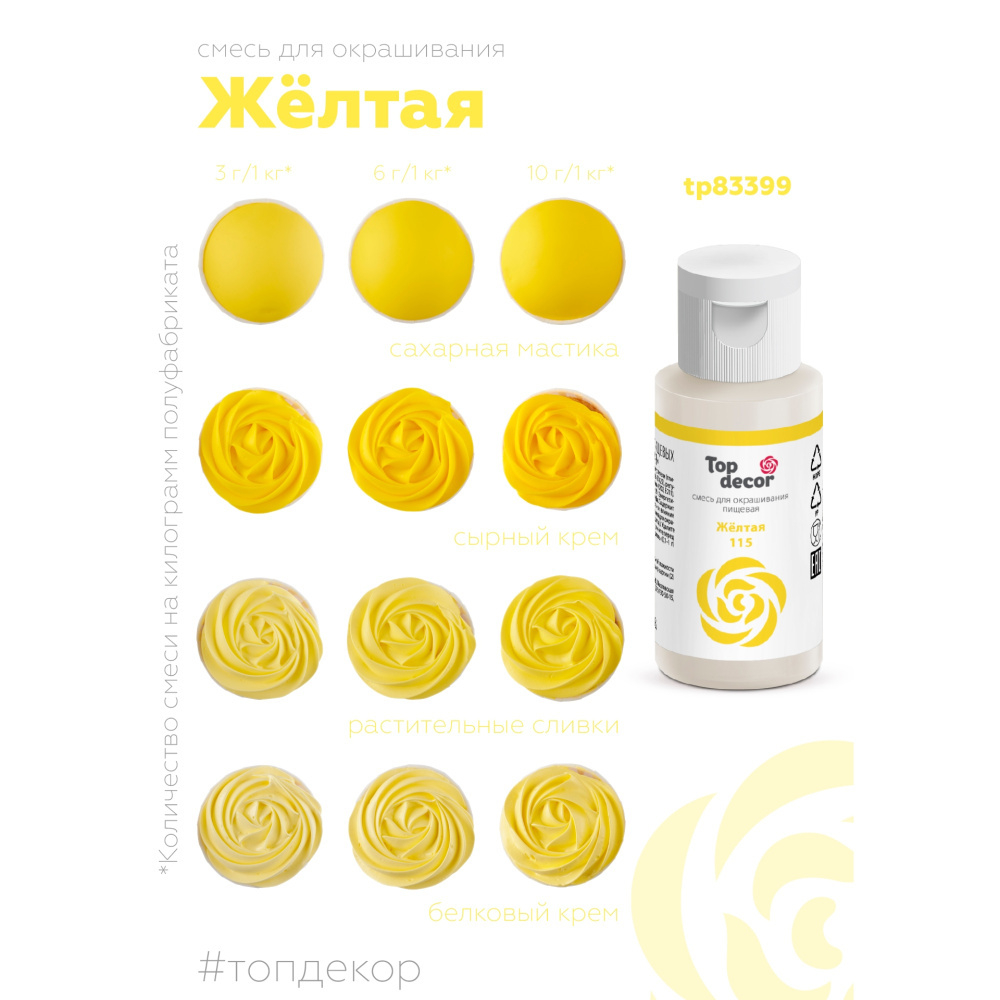 Пищевой краситель гелевый "Желтый" 30г