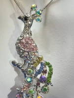 Брошь-кулон Жар-птица на ветке серебро