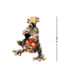 AM-1808 Фигурка «Лягушка» (латунь, янтарь)