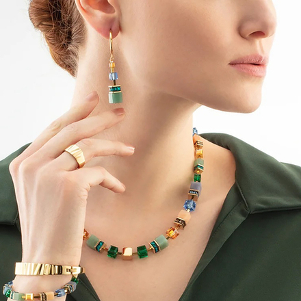 Серьги Coeur de Lion Green-Blue-Peach 3039/21-0551