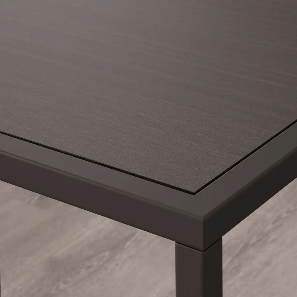 Стеллаж - IKEA VITTSJÖ/VITTSJO, 200х36х93 см, черно-коричневый/стекло, ВИТШЁ/ВИТШЕ ИКЕА
