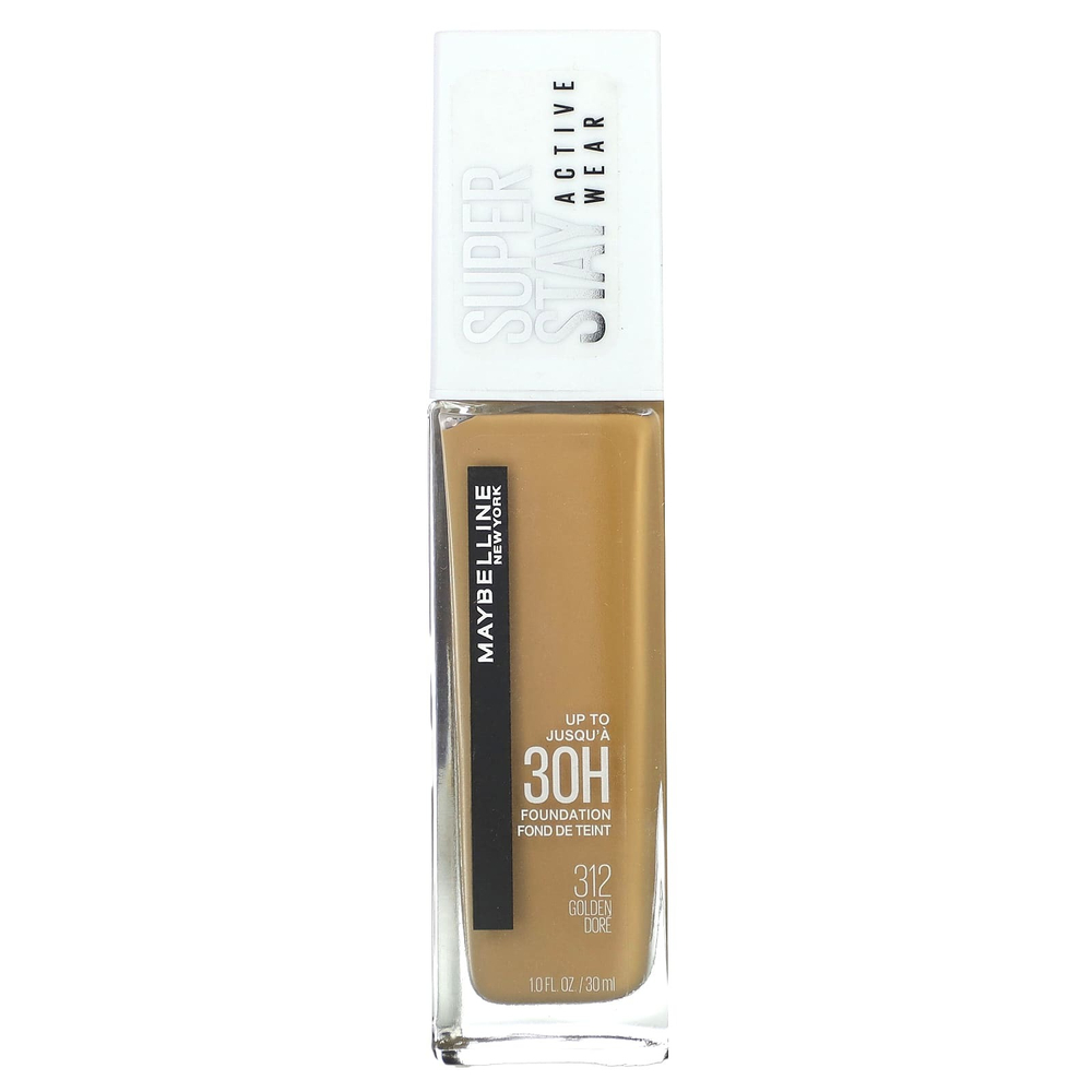 Maybelline, Super Stay, тональная основа Active Wear, 312 Golden, 30 мл (1 жидк. унц.)
