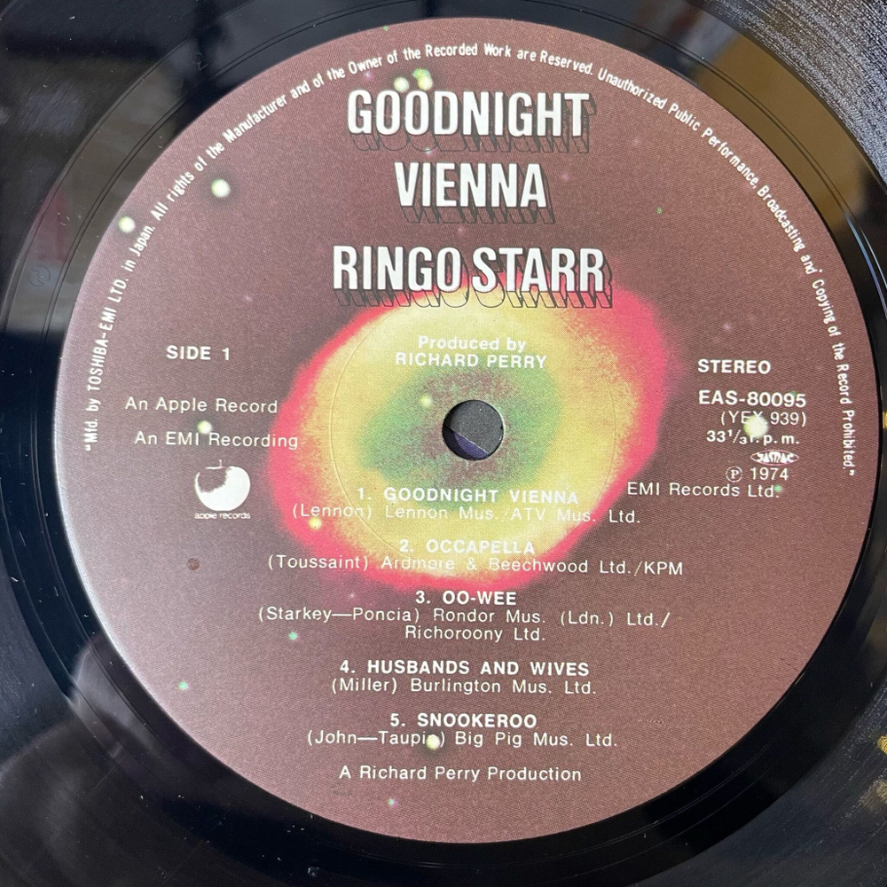 Винтажная виниловая пластинка LP Ringo Starr Goodnight Vienna (Japan 1974) (Obi) All By Myself
