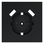 Накладка для розетки с заземлением и защитными шторками, с USB A+A, S70 (графит)