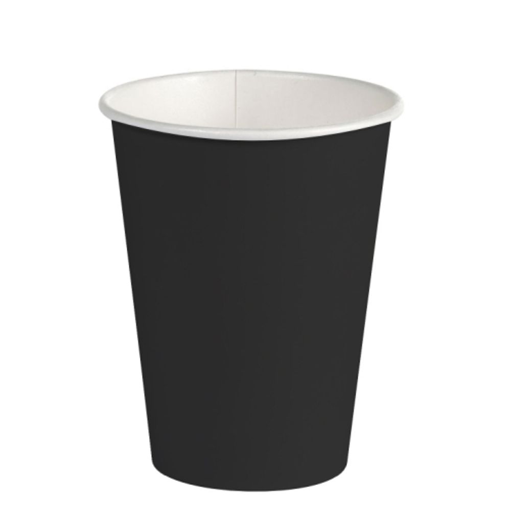 Стаканы бумажные однослойные 300/355мл SP12 черный (50/1000шт)