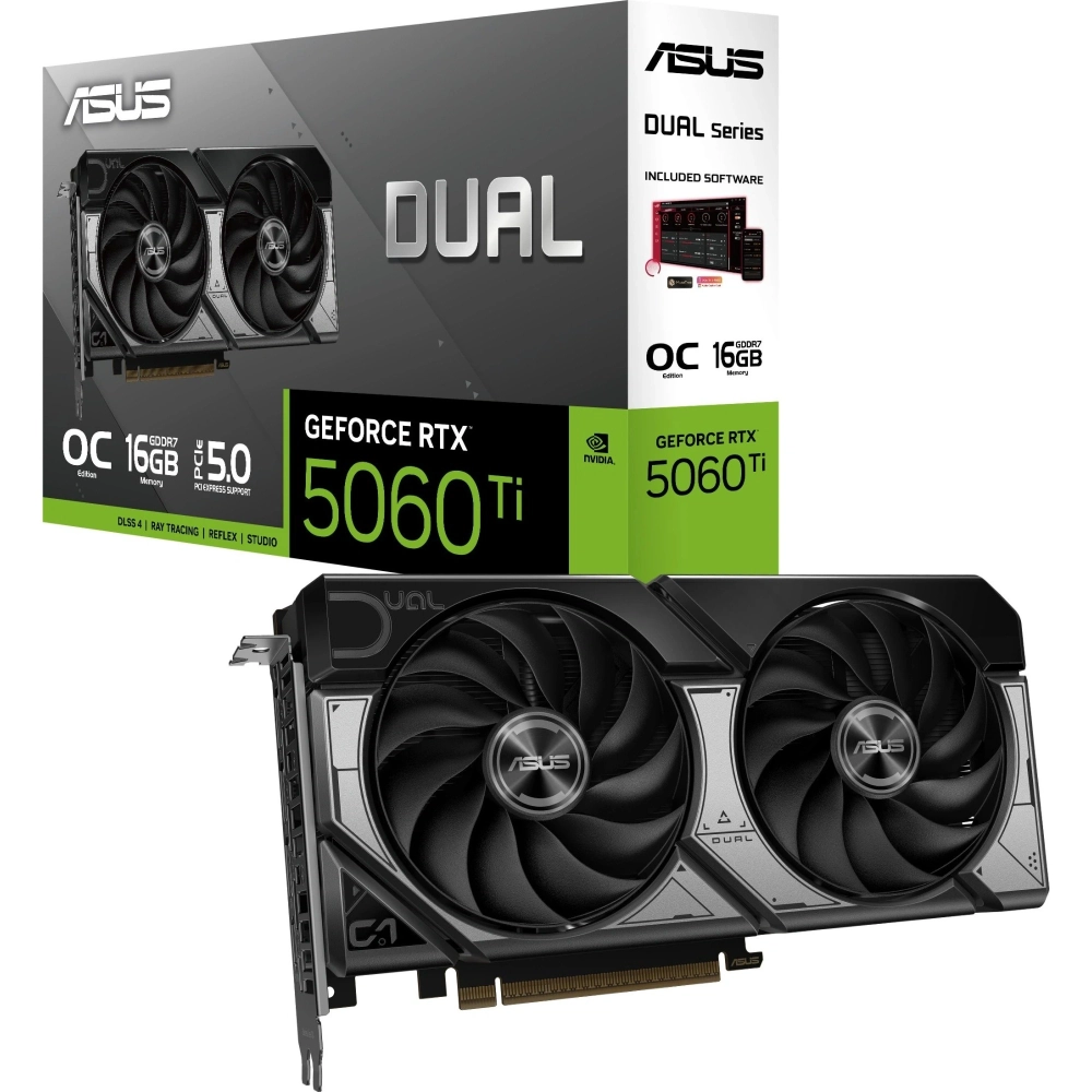 Видеокарта ASUS RTX 5060 Ti OC 16GB GDDR7 128bit (DUAL-RTX5060TI-O16G) (1хHDMI, 3хDisplayPort)