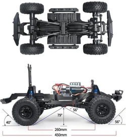Радиоуправляемый краулер HB Fierce Tiger (47 см, 4WD, 1:10) - HB-ZP1005 желтый