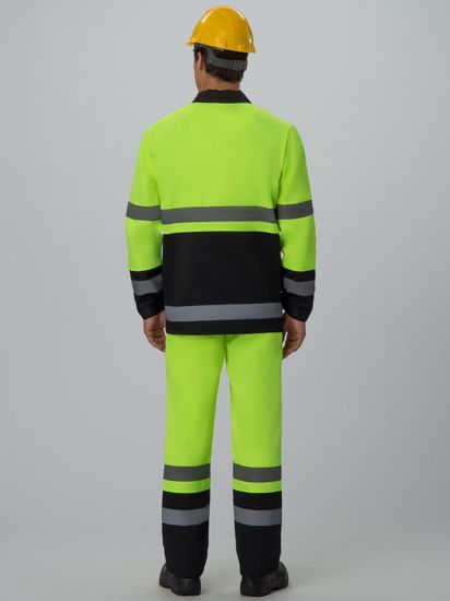 Костюм "Дорожник" полукомбинезон (лимон/черный)