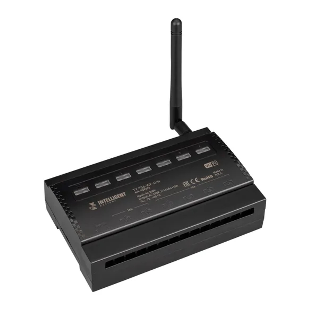 INTELLIGENT ARLIGHT Релейный модуль TY-706-WF-DIN (230V, 2х16A + 4х10А) (IARL, IP20 Пластик, 3 года) 029696
