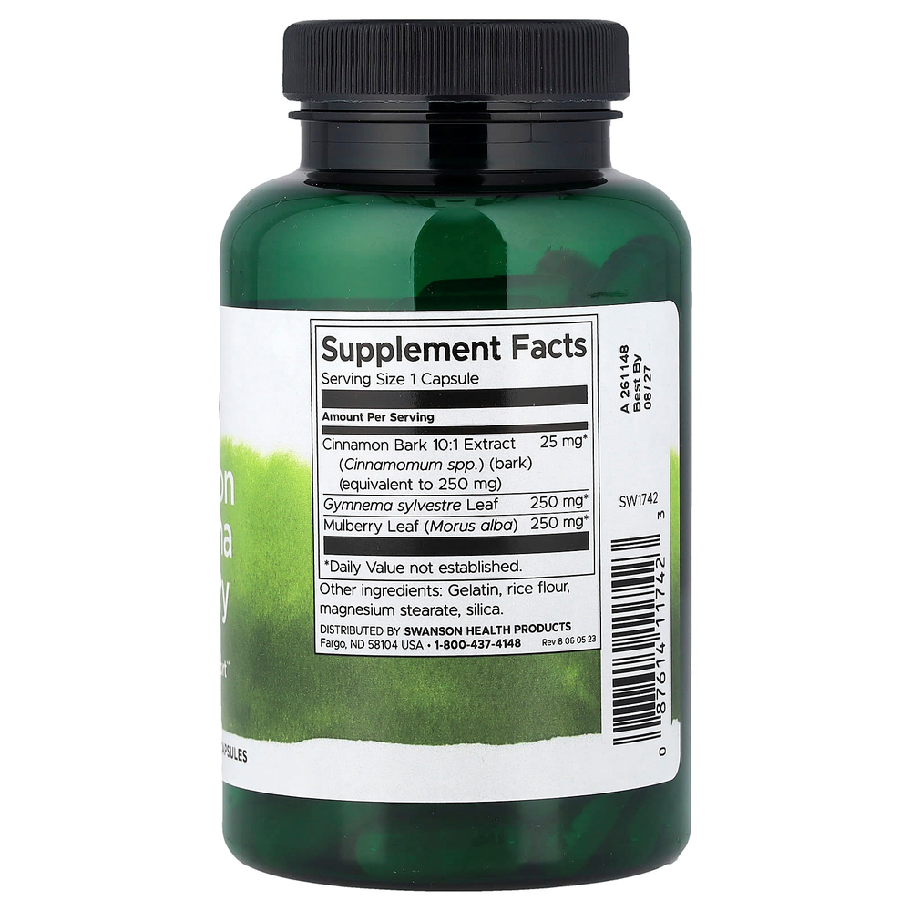 Swanson, Комплекс с корицей и шелковицей, 120 капсул