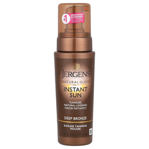 Jergens, Мусс для автозагара Natural Glow, Instant Sun, оттенок Deep Bronze, 177 мл