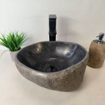 Раковина из речного камня RS-66031 37х33х15 из натурального камня
