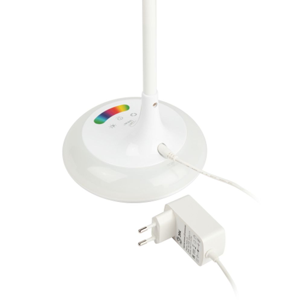 Настольный светильник ЭРА NLED-481-10W-W светодиодный с RGB ночником белый