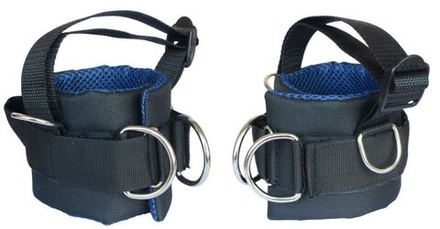 Манжета силовая на ногу Rekoy FG023 для тяги в тренажере, фиксация на стопе, синий, 2 шт