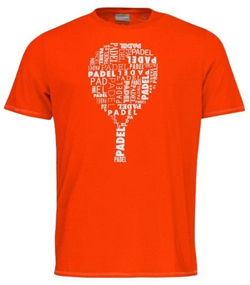 Футболка для мальчика теннисная Head Padel TYPO T-Shirt JR - Оранжевый