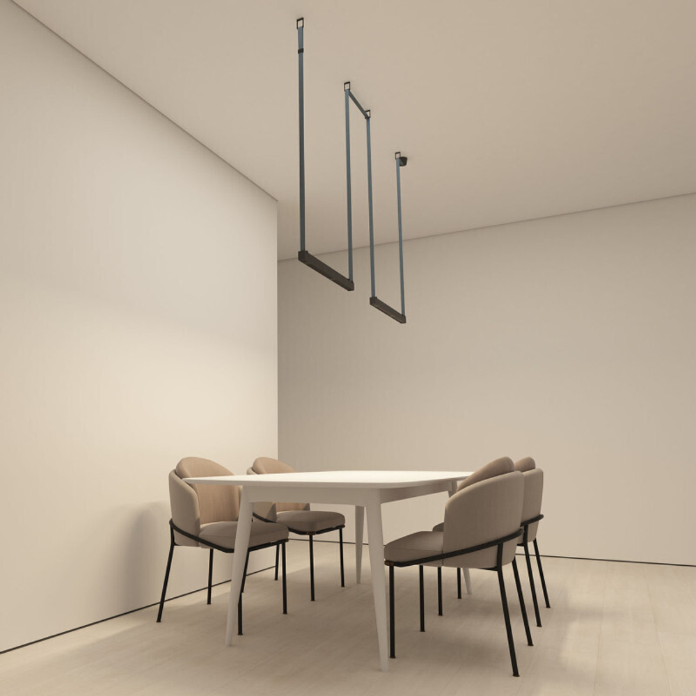 DK5573-BK Cветильник для трека-ремня Belty, серия Grill, со светодиодом, L642*W40*H45мм, 48V DC, 24W, RA90, 24°, 3000K, IP20, черный, алюминий