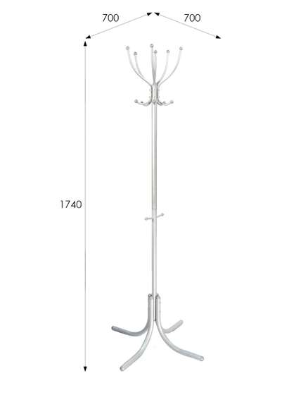 Вешалка напольная М 6 металлик