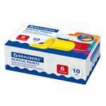 Краски акриловые для рисования и хобби BRAUBERG 6 цветов по 10 мл, 191599