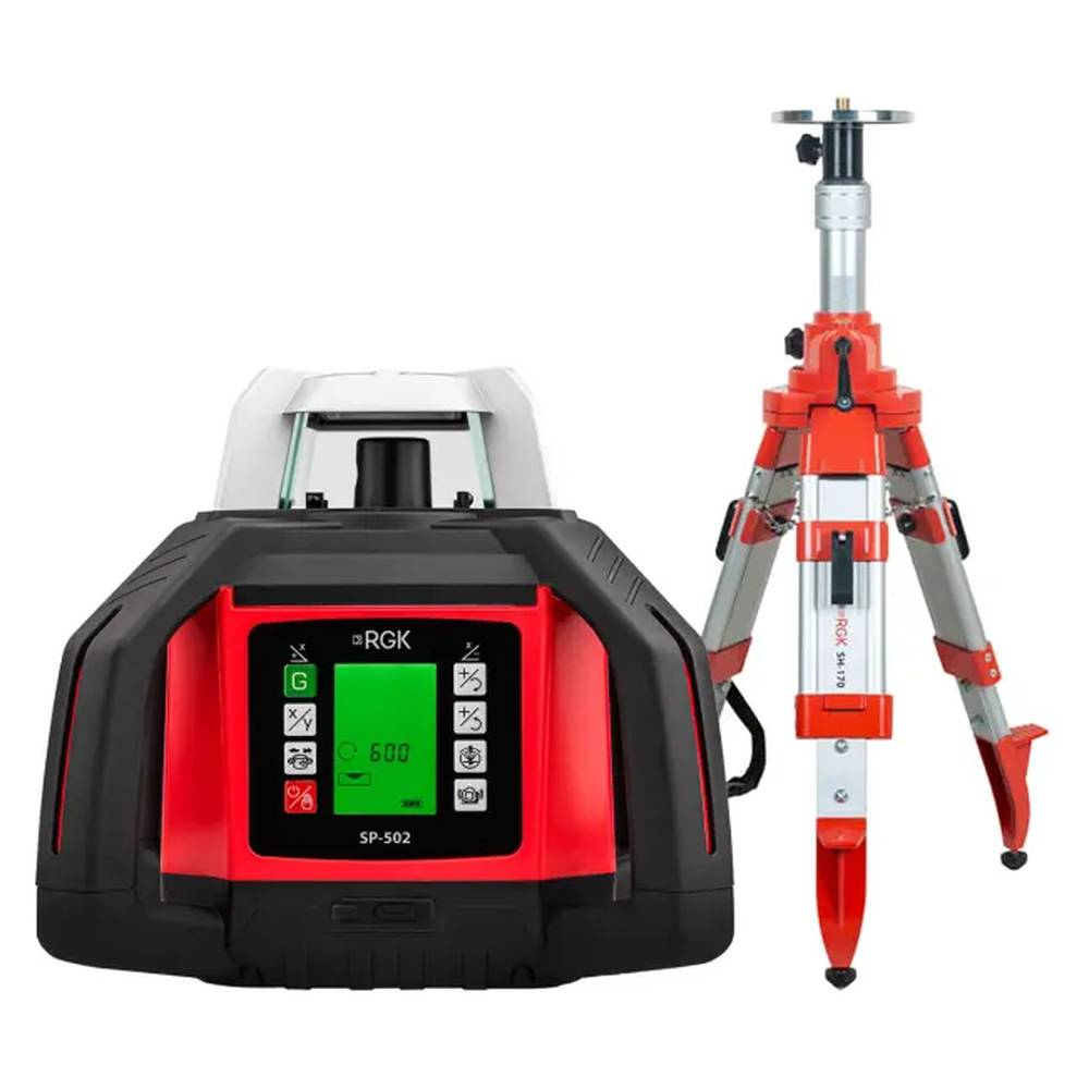 Комплект: ротационный нивелир RGK SP-610 + элевационный штатив RGK SH-170 134357