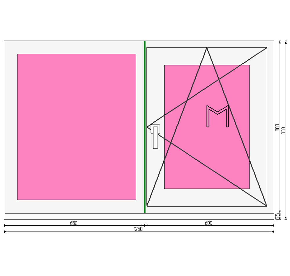 Пластиковое окно 800 х 1250 ТермА Эко + Москитная сетка