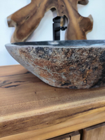 Раковина из речного камня RS-65893 63х46х15 из натурального камня