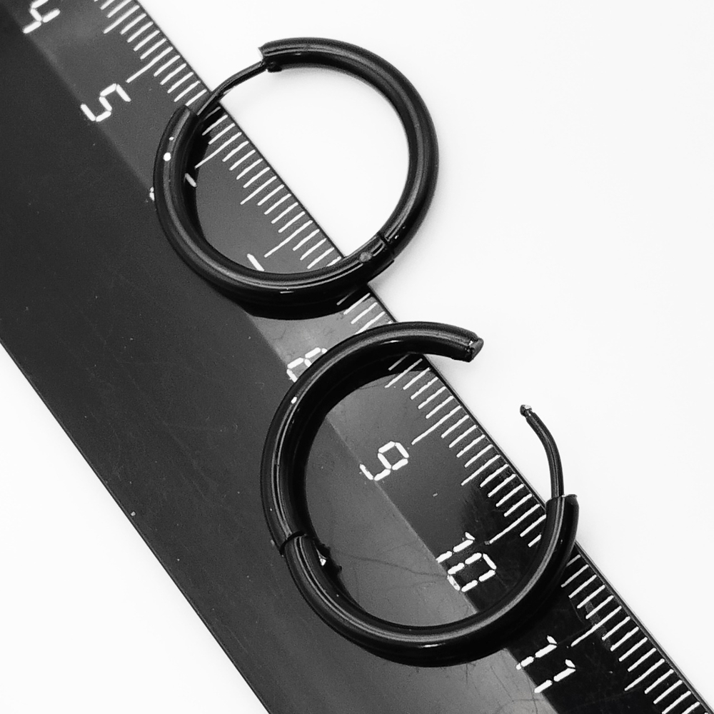 Серьги-кольца диаметр 18 мм. Сталь 316L, титановое покрытие.