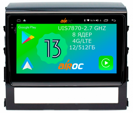 Магнитола для Toyota Land Cruiser 200 2015-2021 (без JBL) - Airoc 2K AU-1113 Android 13, TS20, 12/512Гб, SIM-слот