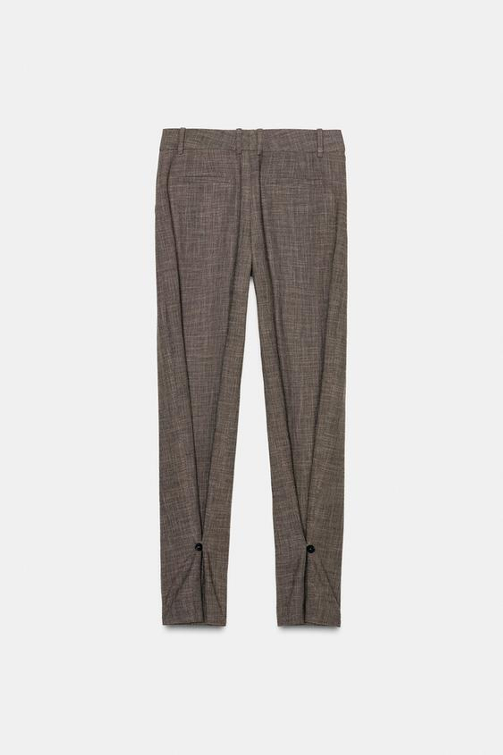 ZARA БРЮКИ С ПУГОВИЦАМИ НА МАНЖЕТАХ — ZW COLLECTION, РЫЖЕВАТО-КОРИЧНЕВЫЙ