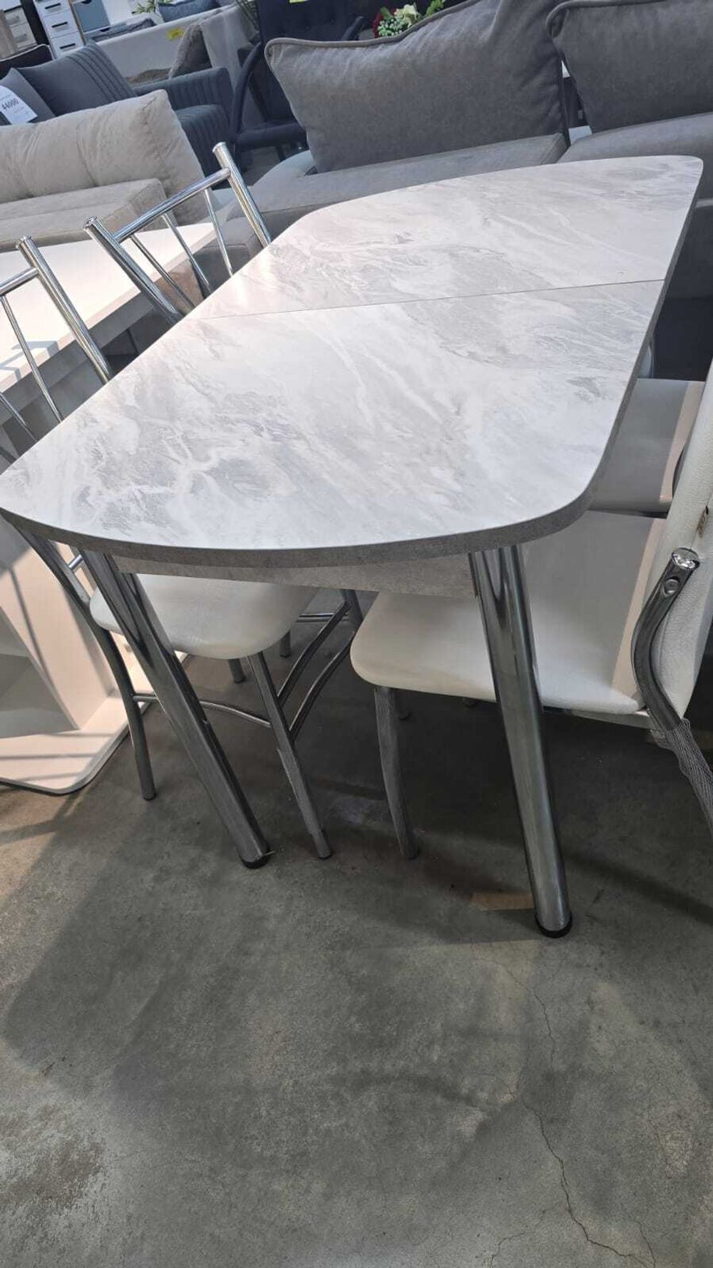 Стол пластик прямоугольный 1100*700 (подстолье прямое нераздвижное бетон светлый)