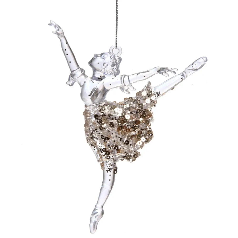 Подвеска «Балет» 14*10 см, Белый/Золотой блеск