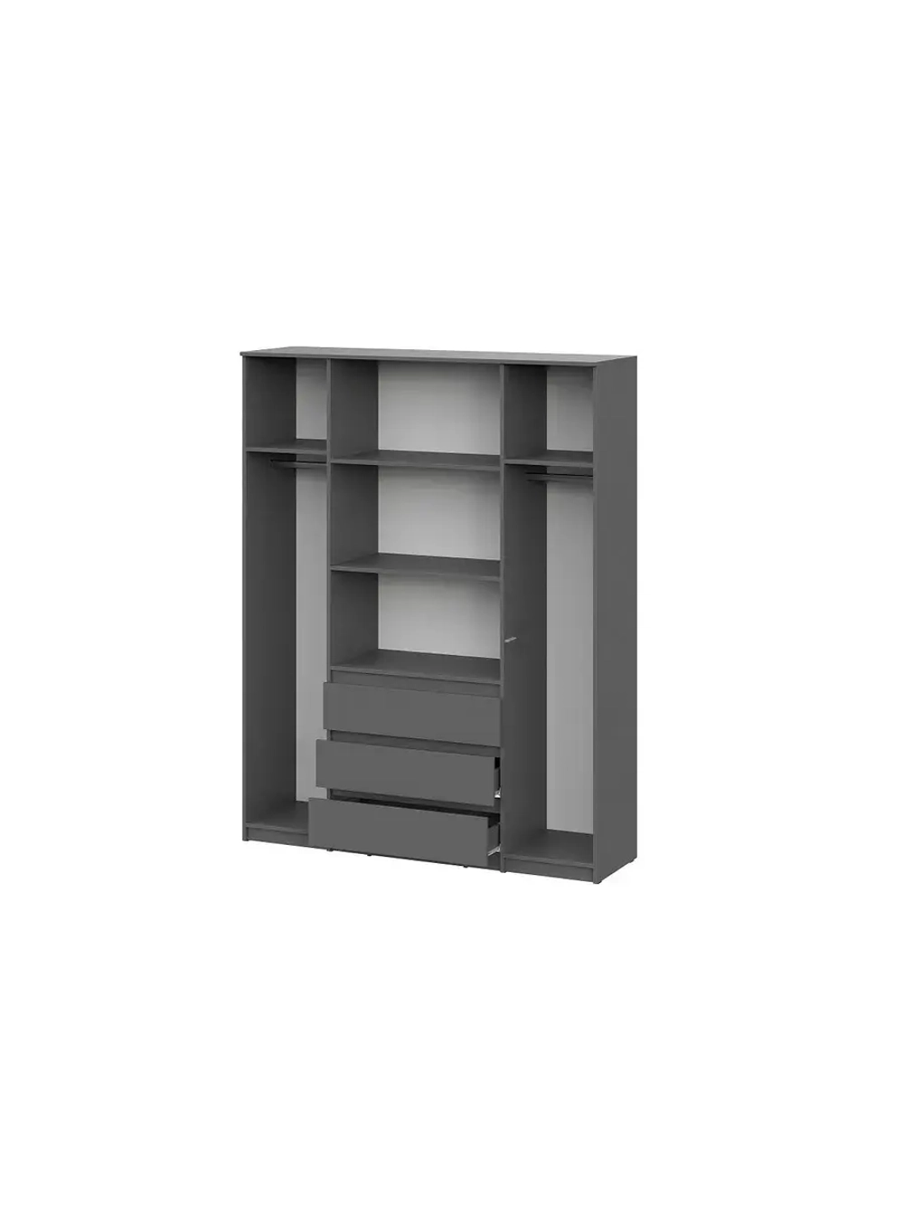 Шкаф для одежды распашной Графит серый 160х46х205 см