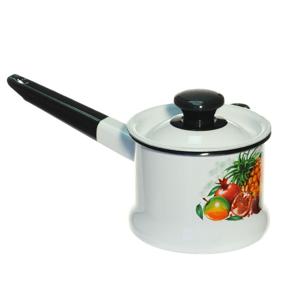 Ковш сталь, эмал, 1 л, крышка сталь, Керчь, 90204-072/4