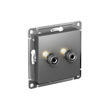 ATLASDESIGN АУДИОРОЗЕТКА двойная, СТАЛЬ