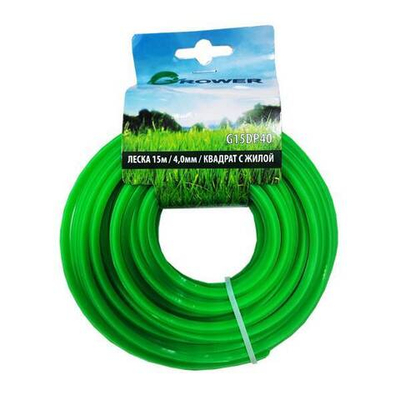 Леска для триммера 4,0мм 15м квадрат G15DP40 GROWER 185054
