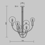 Люстра на штанге Maytoni Status MOD333PL-06B