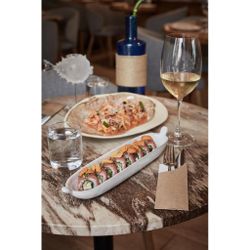 Блюдо овальное 23*5,5 см h3 см 100 мл Gray Narrowboat с ручками Frutti di Mare P.L. [3]