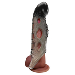 Черная удлиняющая насадка с рельефом Wayde - 21,3 см. (Цвет: черный)