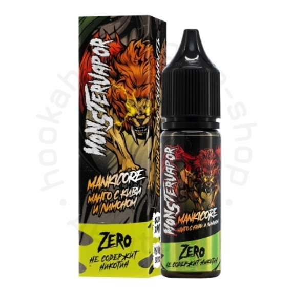 Жидкость MONSTERVAPOR MANKICORE с ароматом манго с киви и лимоном, 0 мг/см³, 30 мл. ZERO.