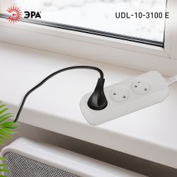 Удлинитель электрический ЭРА UDL-10-3100 Greenline 3 розетки без заземления 10м ПВС 2x1мм2 | Электротовары