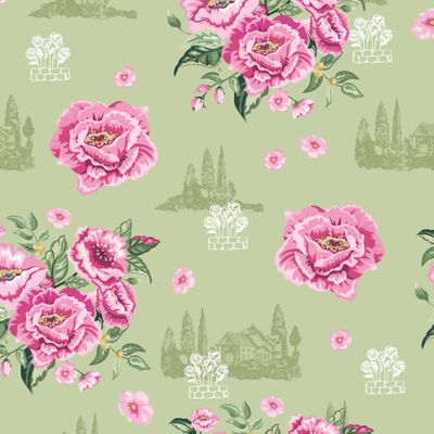 букет с розами и пионами. Прованс, деревенский домик