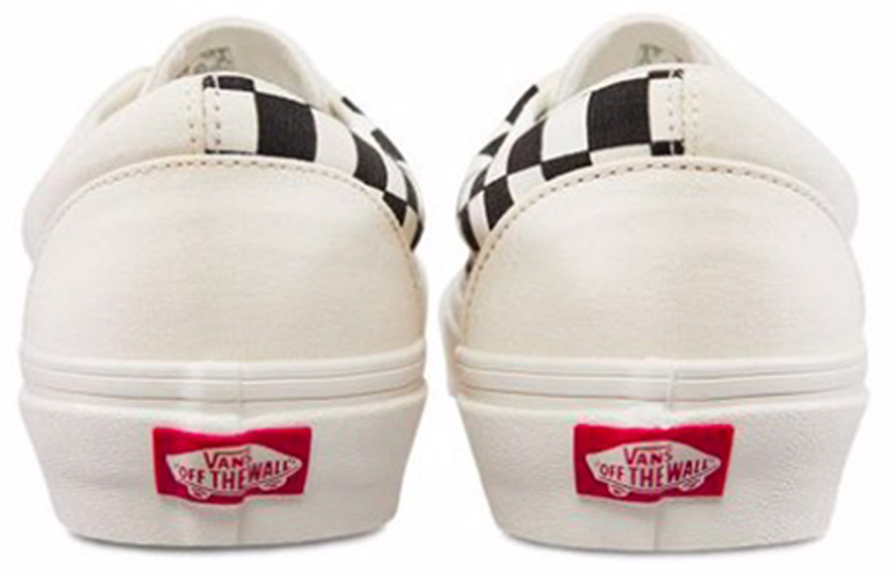 Vans Era Crft Checkerboard Non-slip Lightweight Low Panel Shoes Same Cream White Plaid