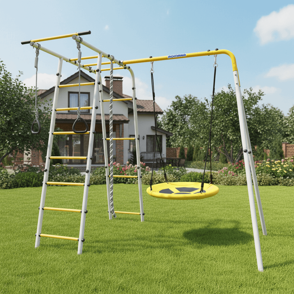 ROMANA Полянка (желтый/серый) (Качели гнездо 80см)