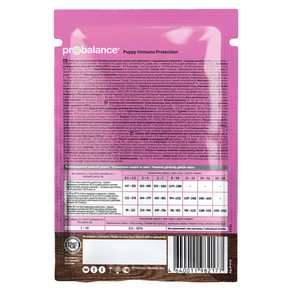 Пауч ProBalance Puppy Immuno Protection для щенков